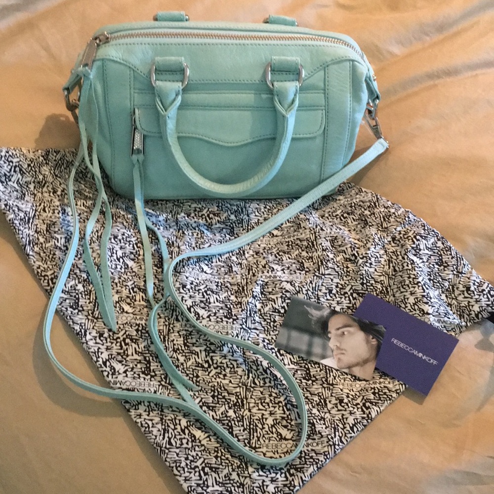 New Rebecca Minkoff baby blue handbag purse +strap